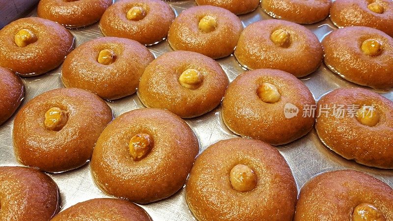 Turkish Dessert Şekerpare On Baking Tray